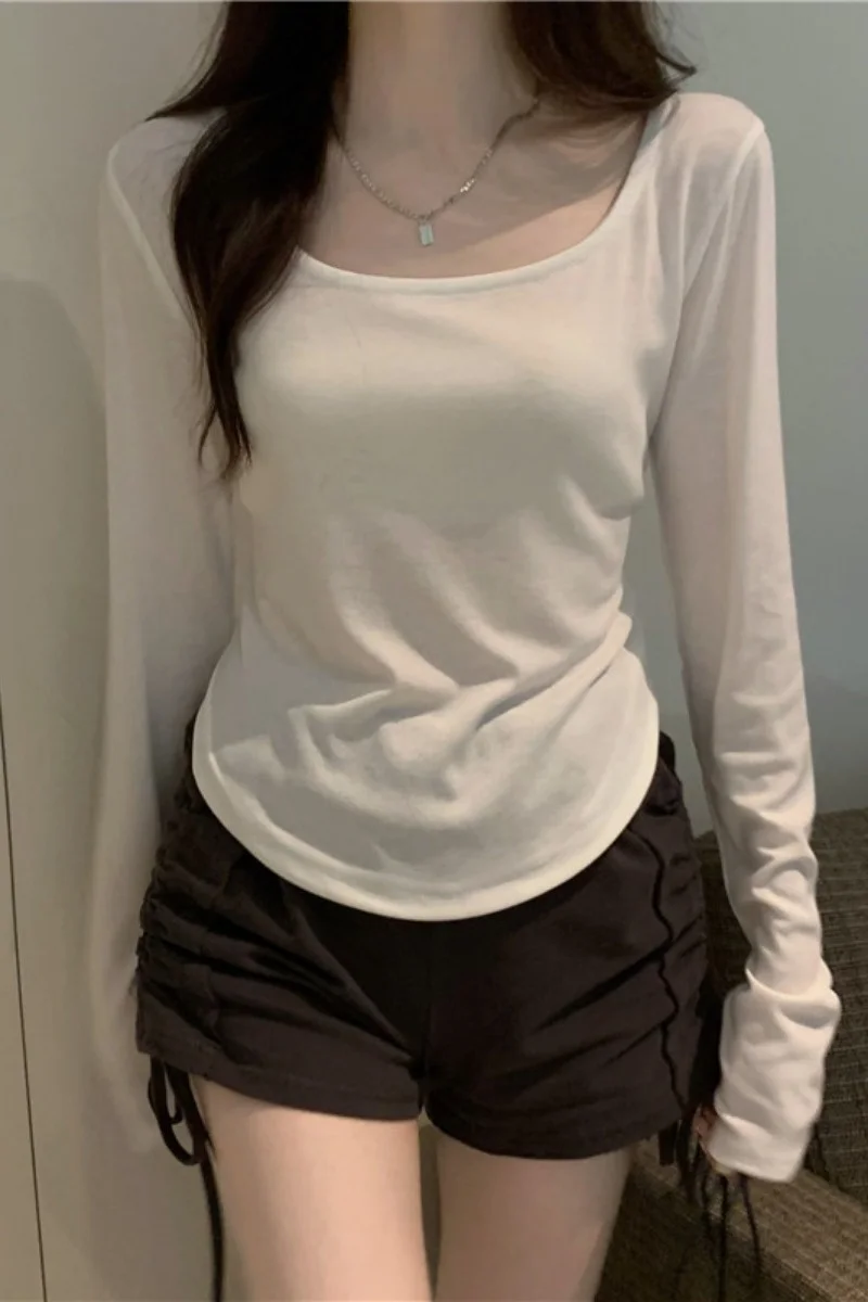 Футболка женская с длинным рукавом Суперпопулярный облегающий крой в стиле