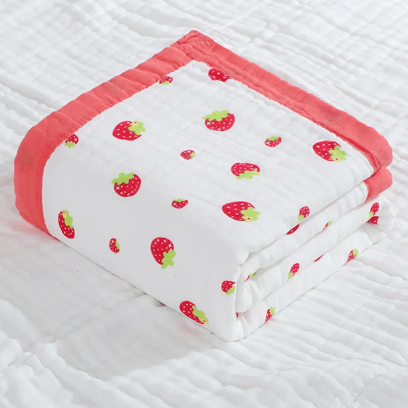

Baby Swaddle Wrap Baby Muslin Blanket Swaddle Soft 6 Layers children Cotton Feeding Burp 110*110 Cm