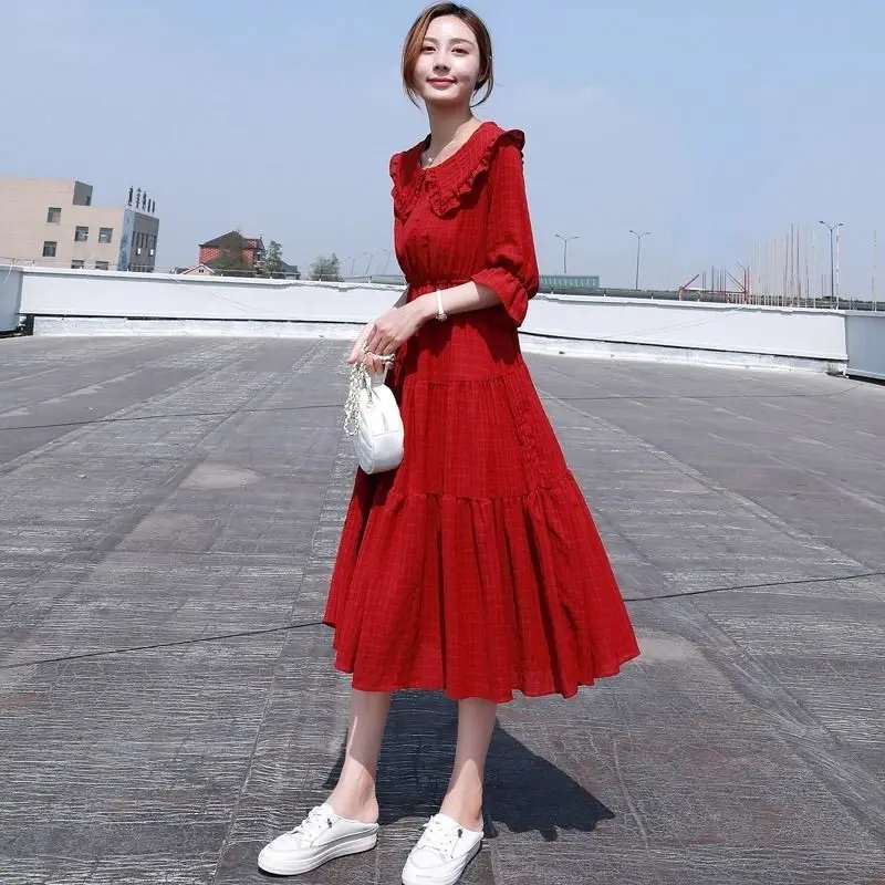 

2020 spring summer autumn new woman Lady fashion casual sexy women Dress female party Dress red dress Fq59