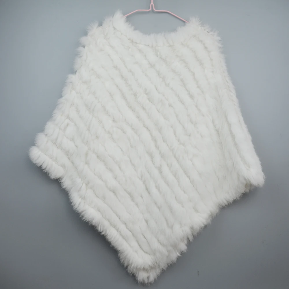 

2021 Hot Sale Women Real Rabbit Fur Shawl Natural Real Knitted Real Rabbit Fur Poncho Scarf Autumn Winter Rabbit Fur Pashmina