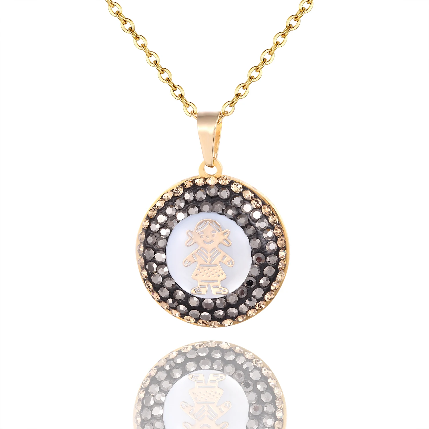 Стальная Роскошная золотая подвеска Мэри/Love Свадебные украшения и многое другое