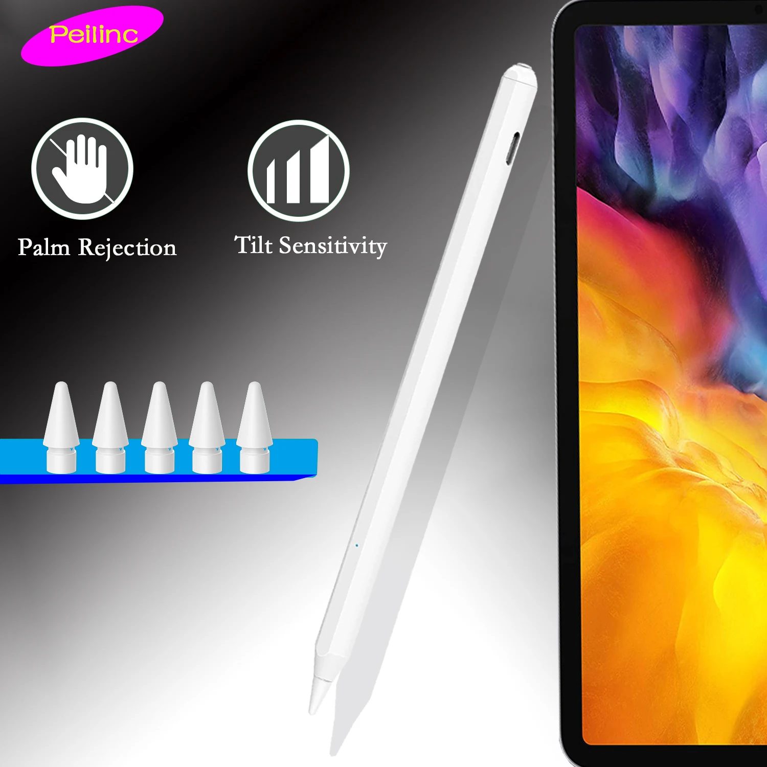 para Ipad Caneta Stylus para Ipad Rejeição para Apple Caneta Sensibilidade Inclinação & Palma Lápis Material Abs Modelo Pro 2021