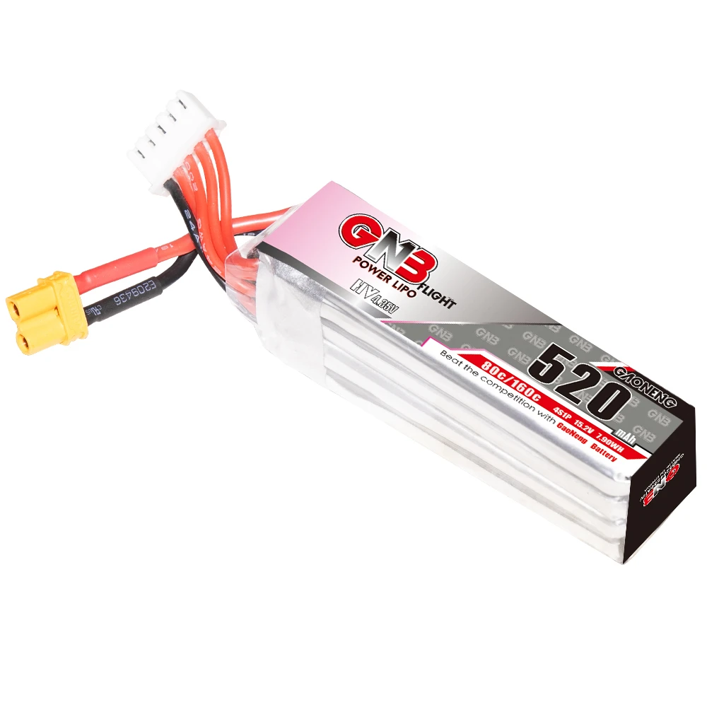 Аккумулятор Gaoneng GNB 520 мА · ч 4S в 80C/160C HV Lipo с разъемом XT30 для квадрокоптера Betafpv Beta85X