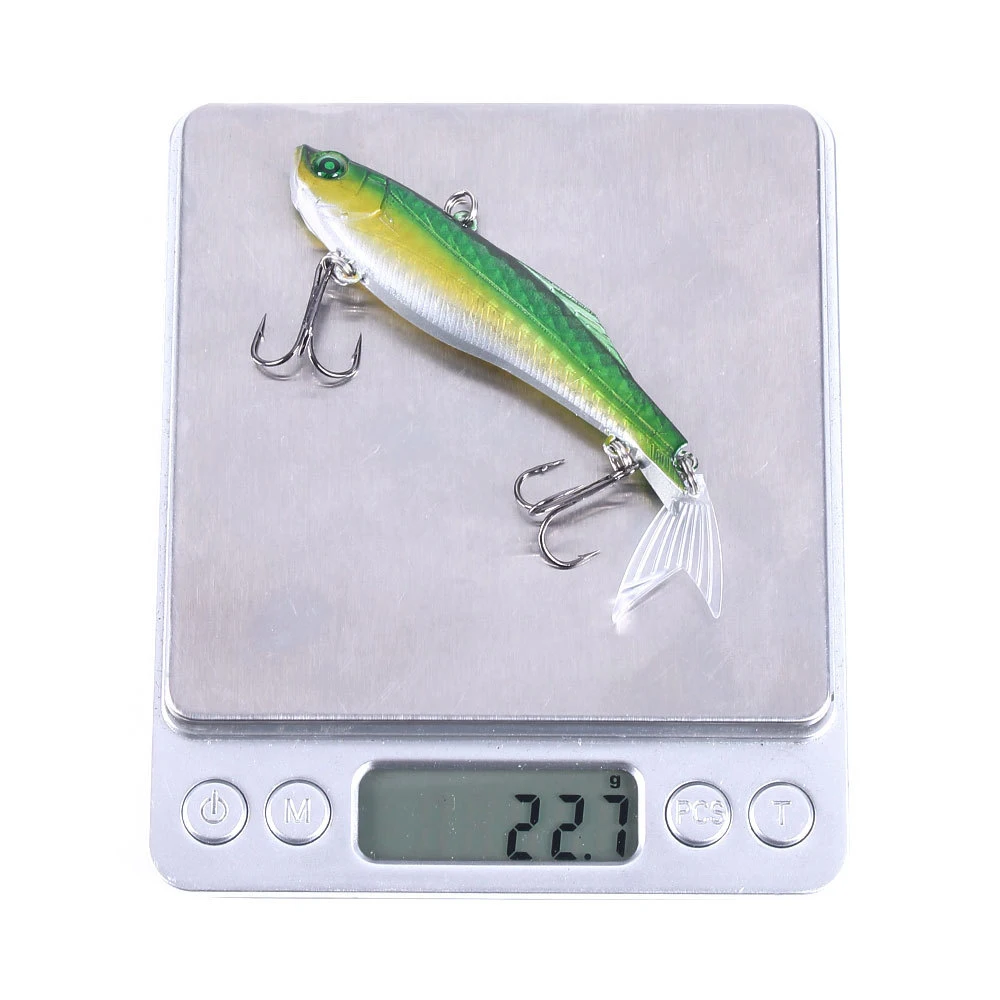 

Winter Fishing Lure 8cm 22.5g VIB Artificial Bait 3D eyes With Lead Inside Diving Swivel Jig Wobbler Crankbait Winter tackle