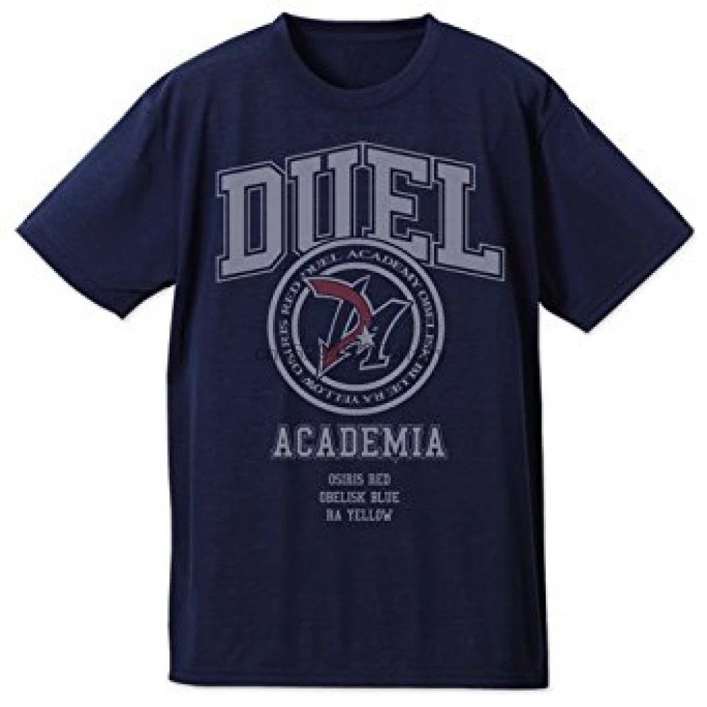 Ю Ги о! Сухая Мужская футболка Duel Monsters академия темно синяя японское