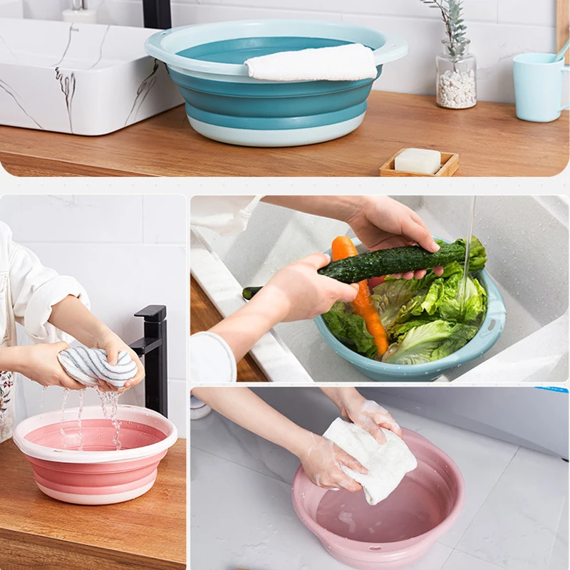 Пластиковые вертикальные портативные раковины 3 размера Складная Ванна для