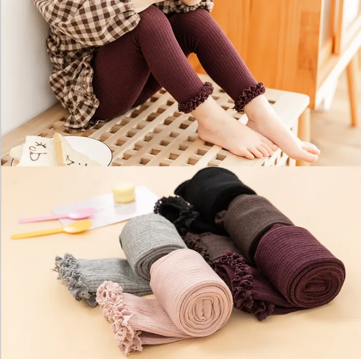 Леггинсы детские однотонные с бантом и жемчугом|Колготки чулки| |