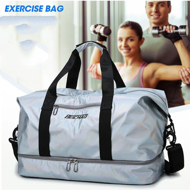 

Женская цветная спортивная сумка для фитнеса с отделением для обуви и мокрыми сумками