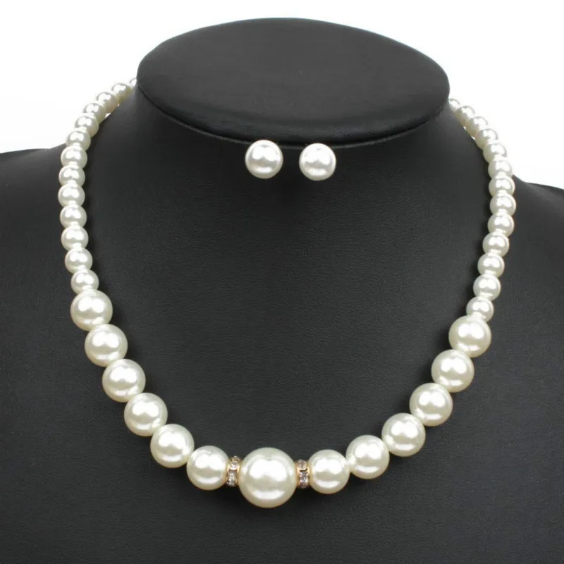 

Luxury Simulated Pearl Necklace For Women Trendy Dangle White Pearl Choker Chain Necklaces Jewelry Accessories Collier Femme