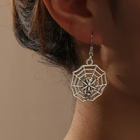 trendy jewelry spider web earrings 2021 new design exaggerated silver plated asymmetrical drop earrings for party gifts