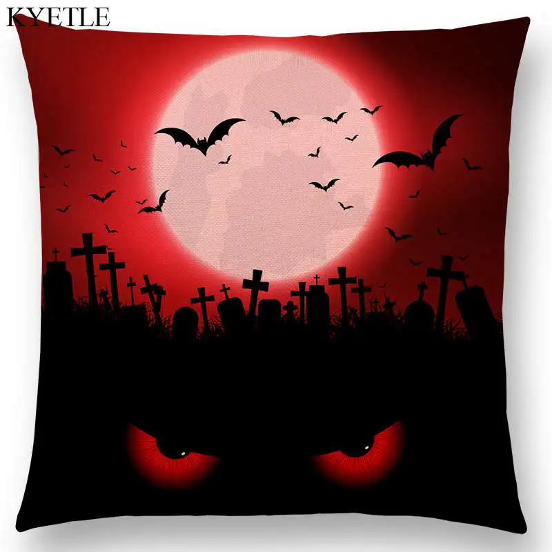 Новинка чехол для диванной подушки на Хэллоуин страшная Ночь Луна череп ведьма