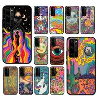 indie hippie art phone case for huawei honor v30 30 9x 7a pro view 20 10 9 lite 10i 8c 8x 5a play cover