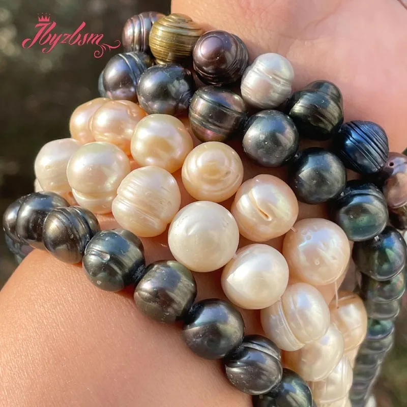 11-14mm Nearround Natural Freshwater Pearl Loose Beads for DIY Women Necklace Bracelet Earrings Rings Jewelry Making Strand 15