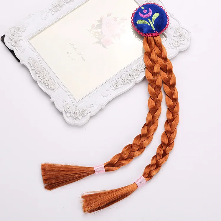 Косплей Эльза Анна Принцесса Детский парик искусственная коса Корона волшебная