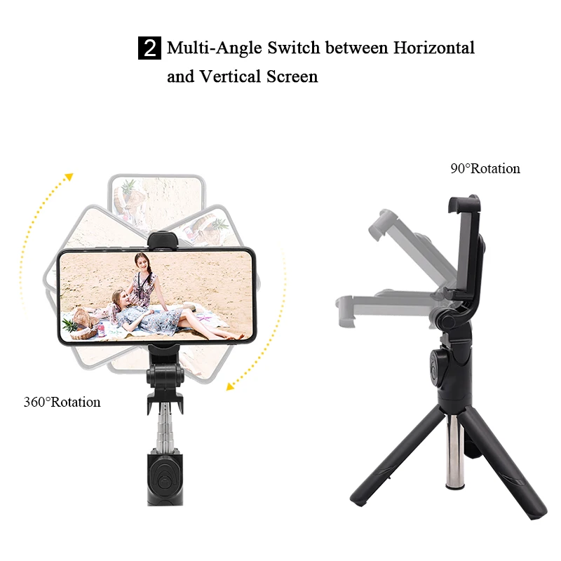 Wireless Bluetooth Selfie Stick Foldable Tripod Expandable Monopod with Remote Control for Smartphone | Электроника