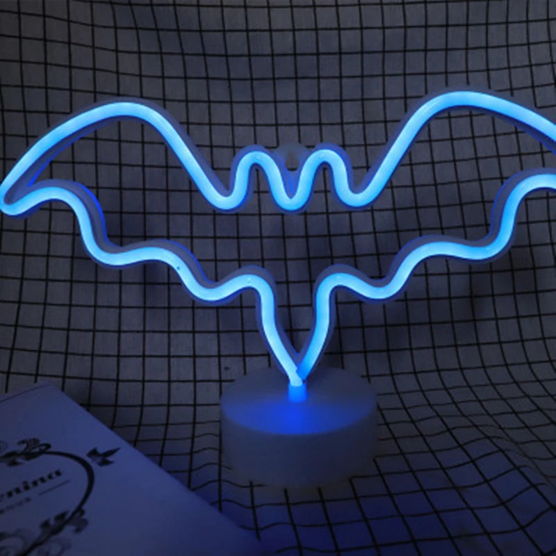 Светодиодный неоновый светильник настольная лампа с основанием сказосветильник