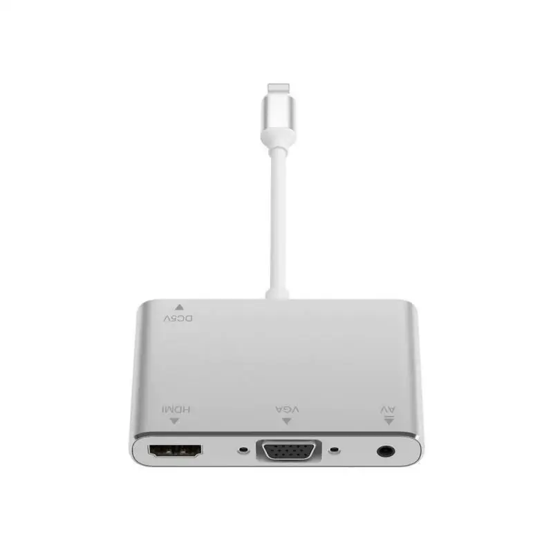 Преобразователь DishyKooker для Lightning на HDMI VGA AV Jack аудио ТВ адаптер кабель iPhone серии