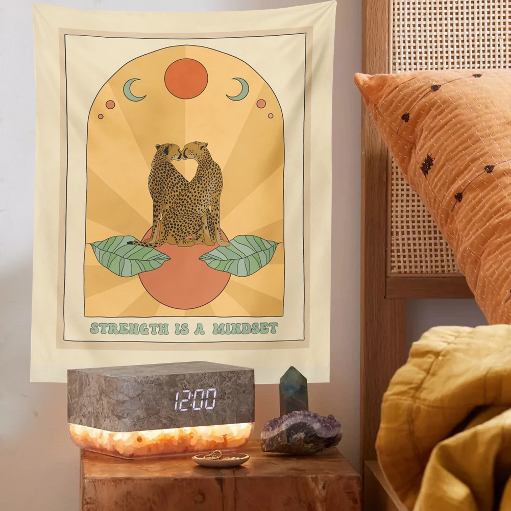 

Гобелен с Луной из гобелен с изображением карты Таро гадания Witchcraft минималистский настенный Декор растение солнце силы