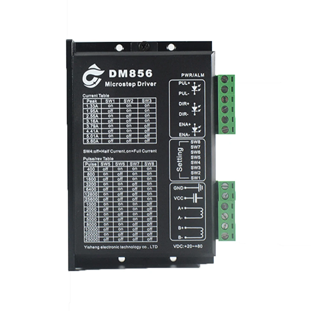 Драйвер шагового двигателя DM856 32 бит Цифровой DSP 86 двухфазный 20-80 В постоянного