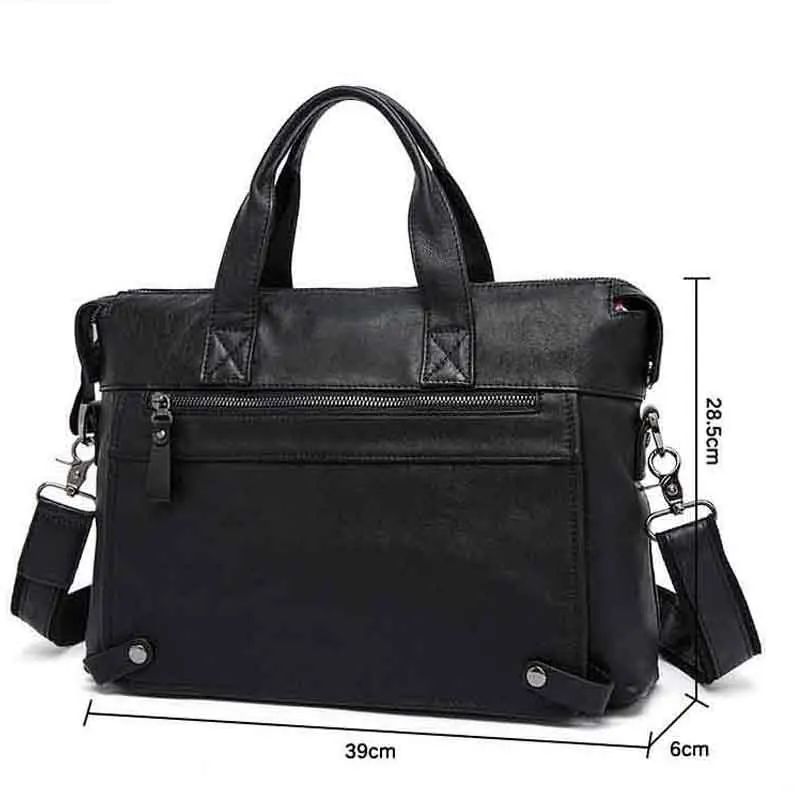 Мужской портфель из 2020 натуральной кожи Сумка для документов деловая Черная