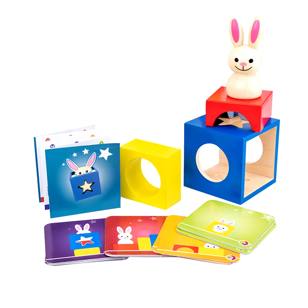 NewMagic игра головоломка игрушки Детские деревянные игрушки подарки деревянные коробки головоломки с секретным зайчиком бу прятки