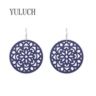 Деревянные серьги YULUCH в китайском стиле, женские элегантные деревянные аксессуары, простые украшения для вечевечерние для девушек, Женские повседневные серьги