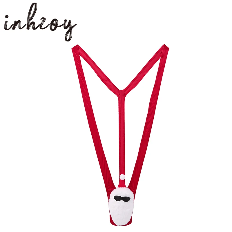 Мужской костюм Санта Клауса для косплея Манкини трусы Новинка сексуальное