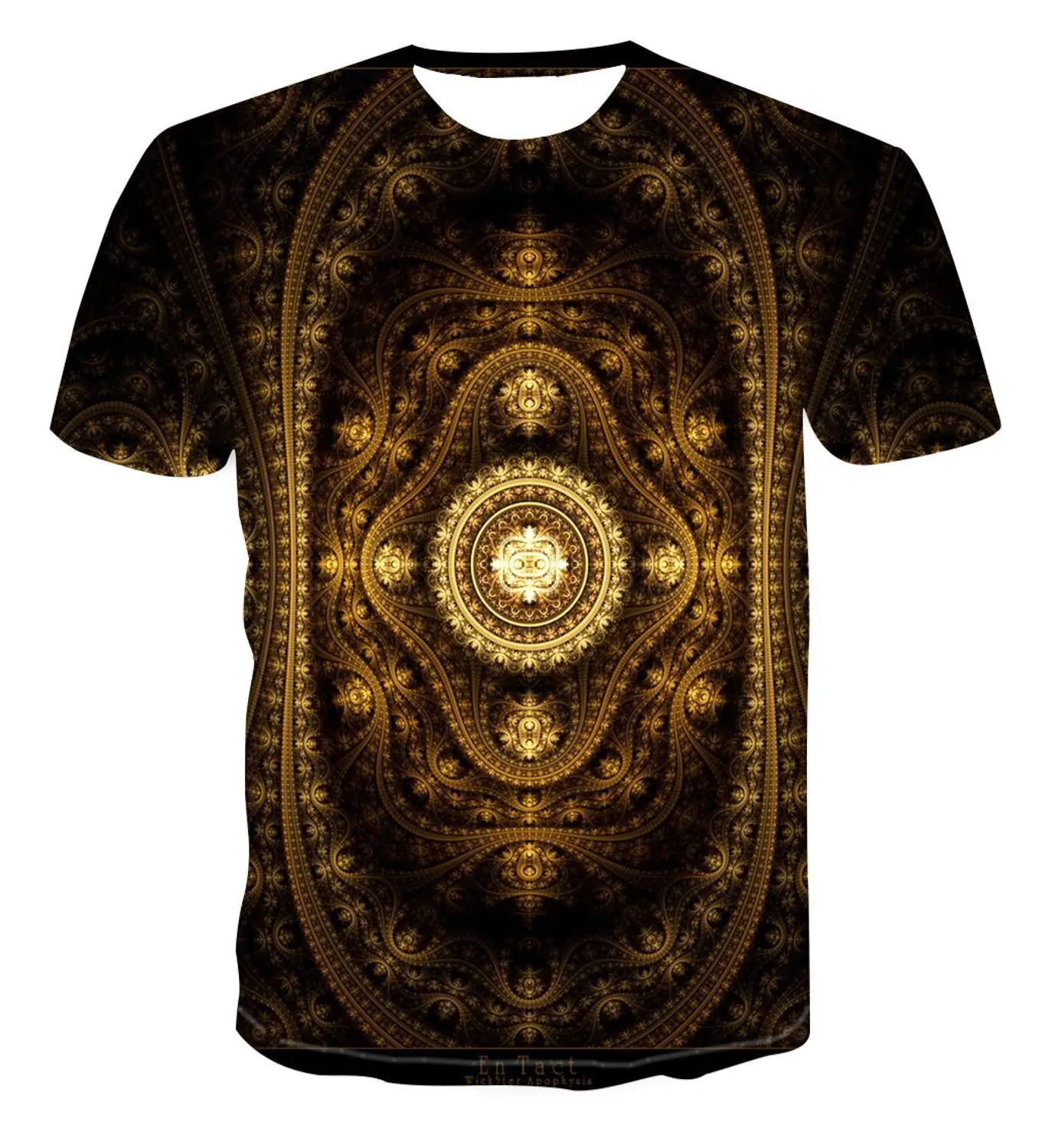 

3D new simple fashion color geometry stack psychedelic creative design t-shirt for men's versatile cool unique print handsome