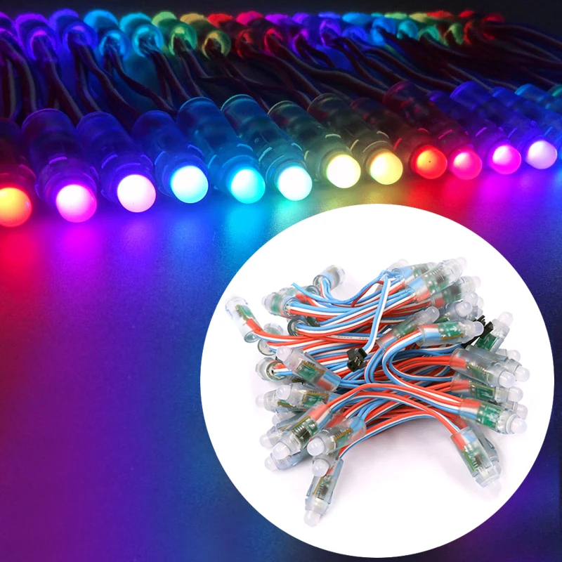 50 шт. WS2811 RGB светодиодный модуль 2811 DC5V рассеянные адресуемые пиксели узлы 12 мм водонепроницаемый IP68