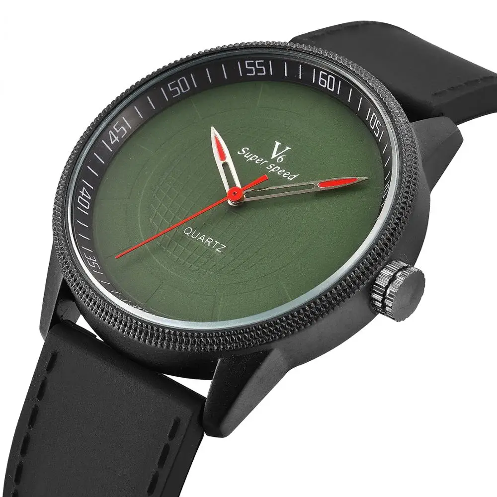 Часы наручные V6 мужские зеленые модные повседневные спортивные в стиле милитари