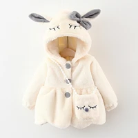 baby girl clothes cute rabbit ears plush baby jacket autumn winter warm hooded cashmere girls coat christmas princess outerwear