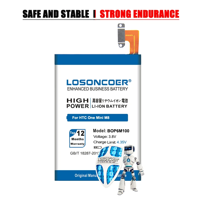Аккумулятор LOSONCOER 4600 мАч для HTC One Mini 2 M8 mini M5|mobile phone battery|battery forbattery for htc |