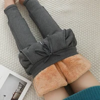 real shot fleece lined thick track pants womens winter loose sweatpants ankle tied pants cashmere pants outerwear cotton pants
