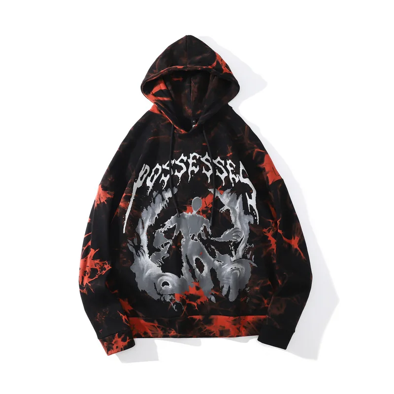 

Tie-Dye Abstract Pattern Print Hip Hop Streetwear Unisex Hoodies Autumn High Quality Cotton Oversized Loose Luxury Xуди Oверсайз