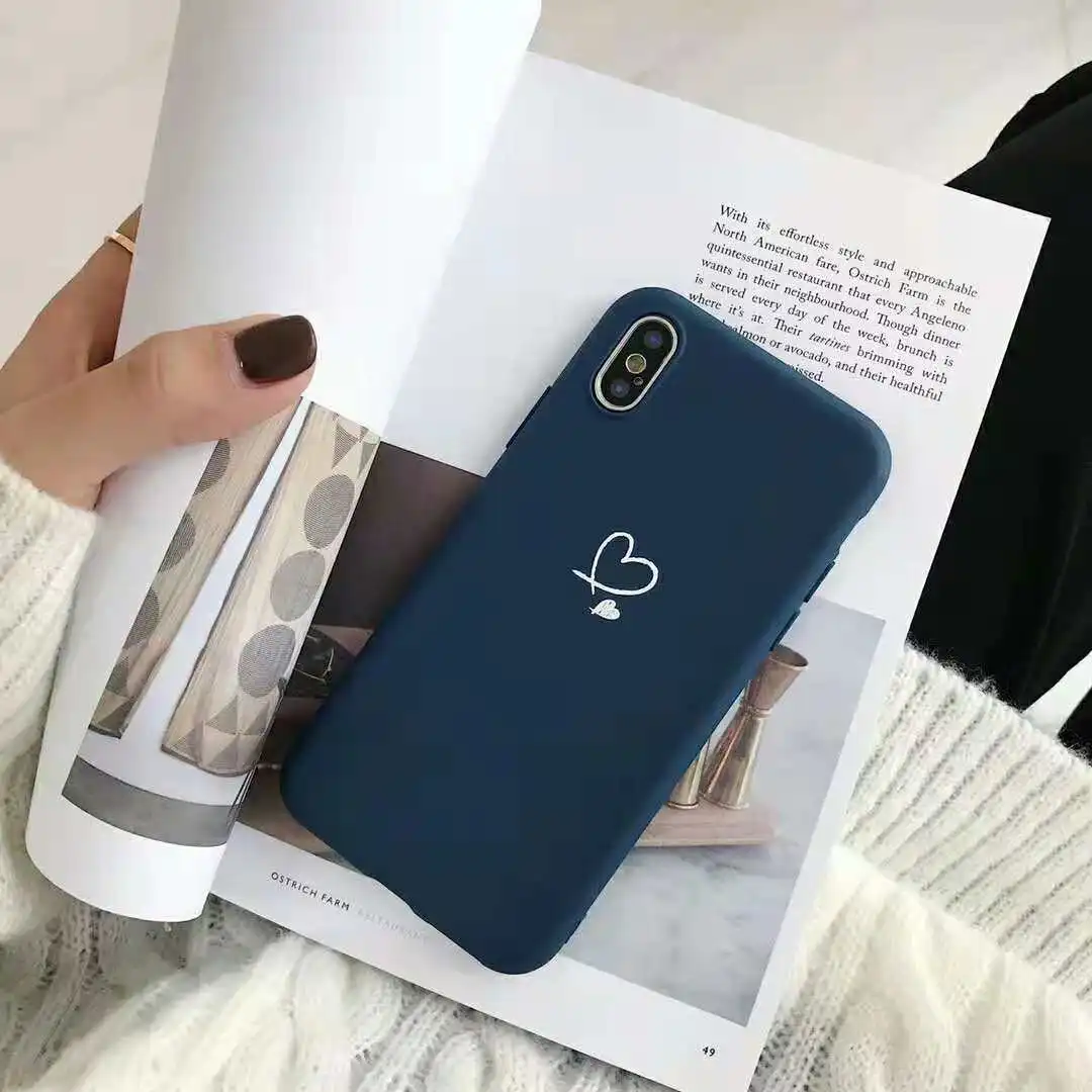 Простой матовый мягкий чехол из ТПУ с рисунком для iPhone XR 6S 8 7 Plus 5 5S SE задняя крышка