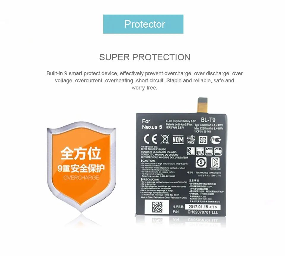PINZHENG аккумулятор мобильного телефона для LG Nexus 5 BL-T9 E980 G D820 D821 BLT9 сменный аккумулятор с инструментами
