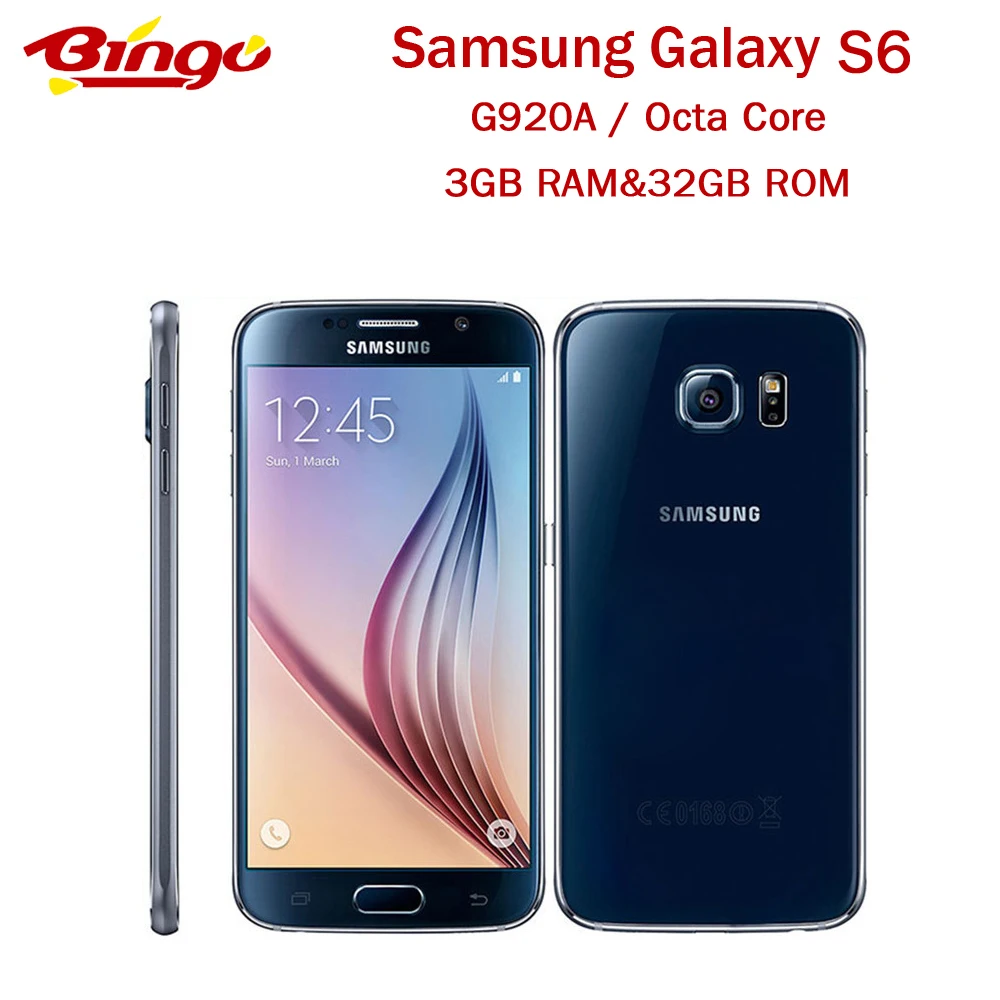 Оригинальный мобильный телефон Samsung Galaxy S6 G920A Android восемь ядер 3 Гб ОЗУ 32 ПЗУ 16 0 МП HD