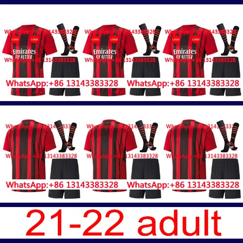 

2021 adult Top Best 21-22 custom shirt +sock Milan Set sale 2022 Free shipping