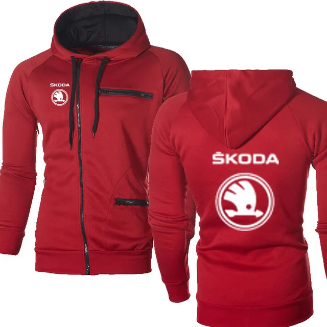 Мужская куртка для Skoda с логотипом автомобиля повседневная хип хоп Harajuku длинным
