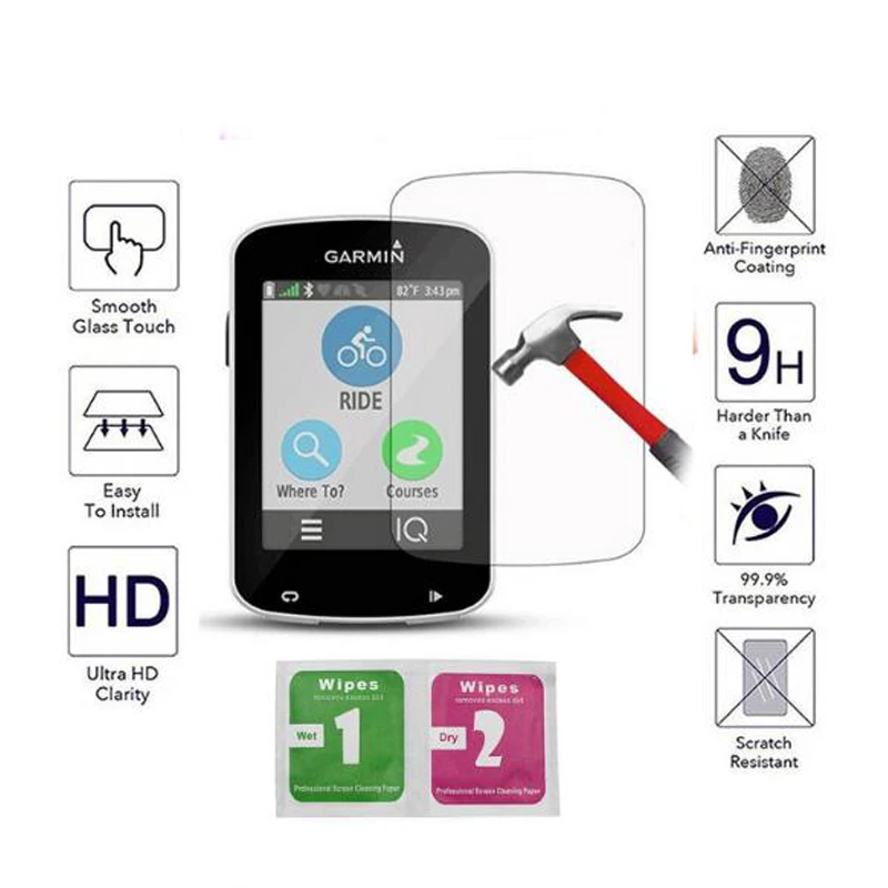 2pcs tempered glass for garmin edge 130 520 520plus 530 820 830 screen protector protector glass for 1000 1030 protective film free global shipping