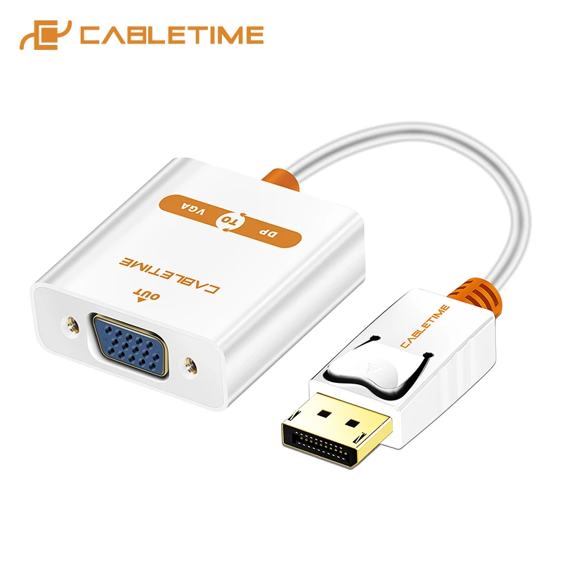 Переходник CABLETIME DisplayPort в VGA 1080P переходник DP Displayport M/F для Macbook проектора ноутбука
