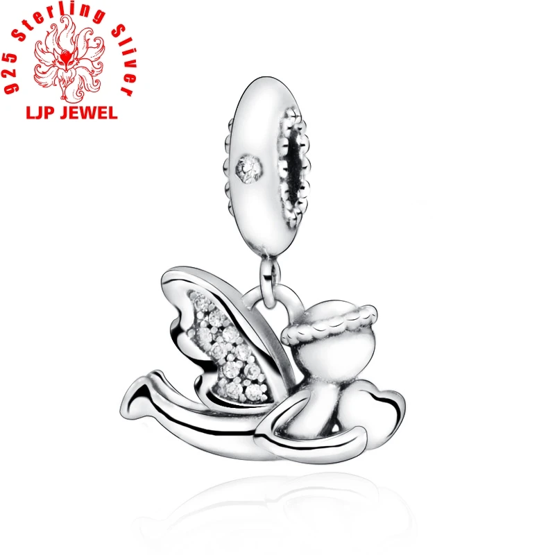 

2019 New 925 Sterling Silver Angel of Love Dangle Charm fit original pandora Bracelets Women DIY Jewelry