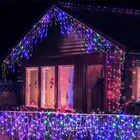 Рождественская гирлянда, уличная гирлянда на доме, зимняя гирлянда, светодиодные гирлянды, рождественские украшения, уличная светодиодная гирлянда в виде сосулек