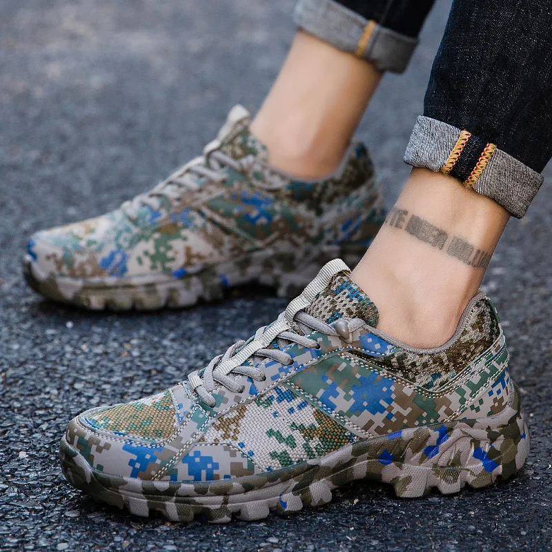 

Men's Shoes Breathable Mesh Camouflage Sneakers Outdoor Men Casual Shoes Man Hiking Shoes Trainers Zapatos De Hombre 38-46