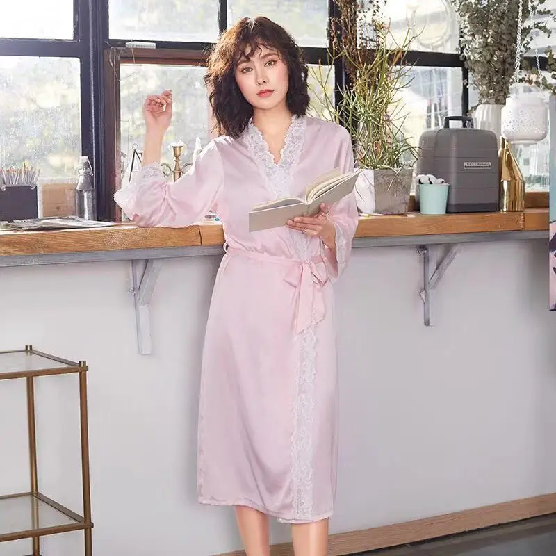 Ночное белье сексуальный стиль шелк полиэстер домашняя одежда халат сексуальная