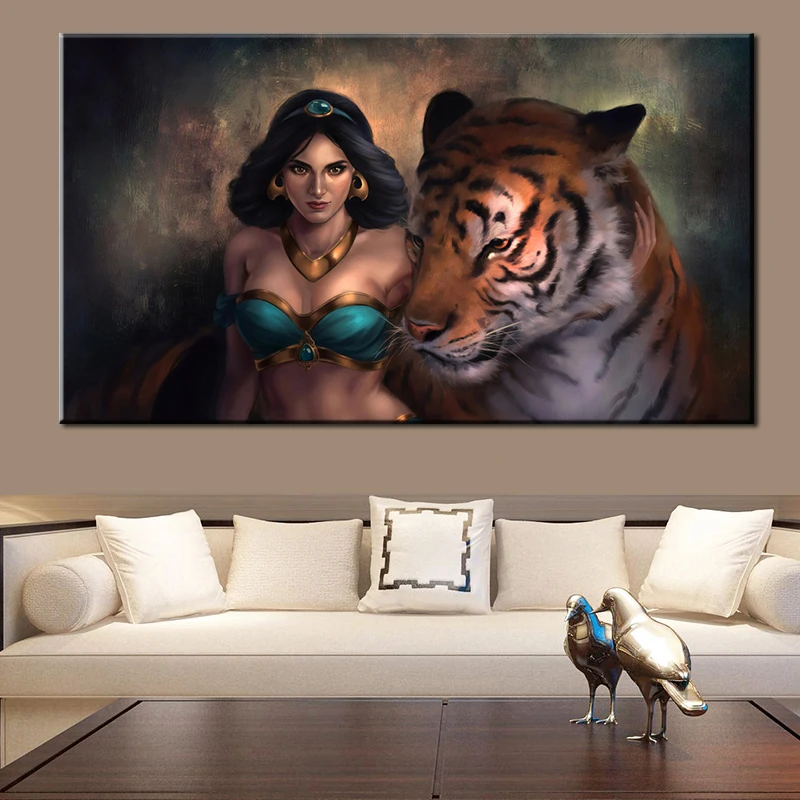 

Modern Sexy Beauty and The Beast Printed and Posters Canvas Painting Wall Art Pictures Suitable for Bedroom Home Decoration