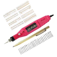 electric micro engraver pen mini diy engraving tool kit for metal glass ceramic plastic wood jewelry with scriber etcher 30 bits