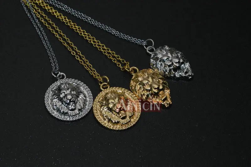 Ожерелье унисекс металлическая подвеска в виде головы льва 45 см 10 шт./лот |