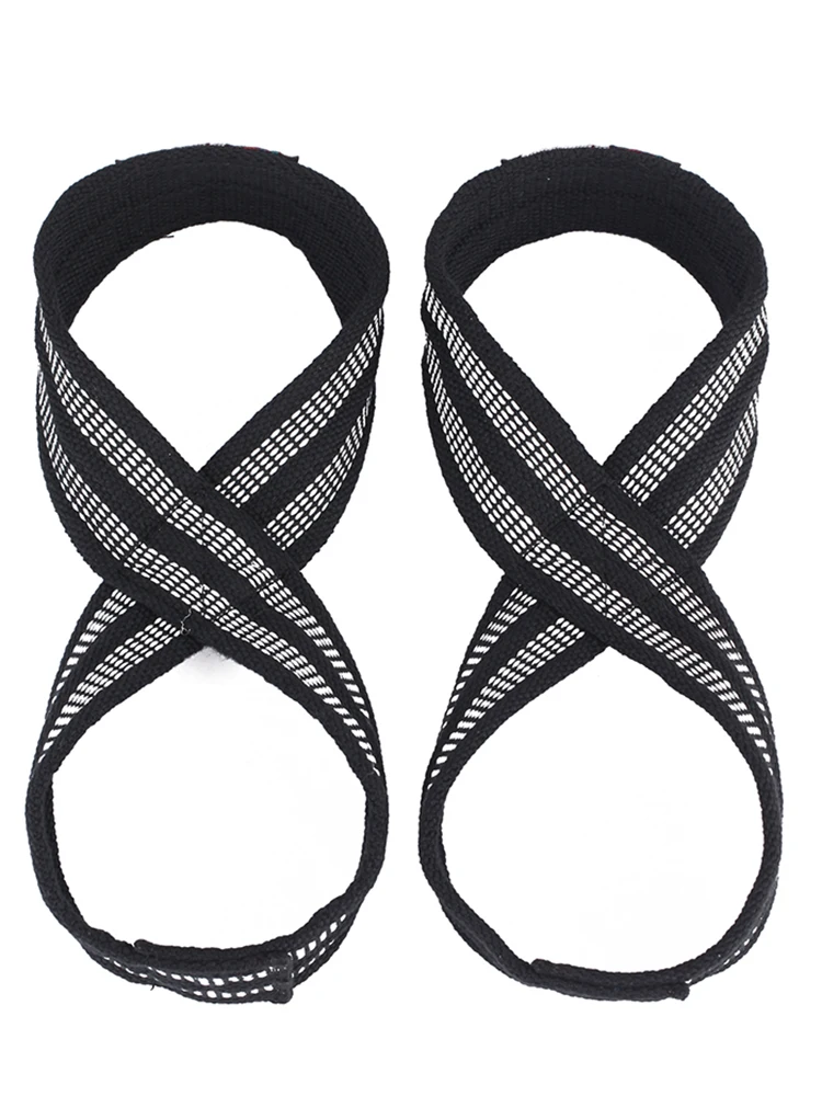 

1pair Figure 8 Weight Lifting Straps DeadLift Wrist Strap for Pull-ups Horizontal Bar Powerlifting Gym Fitness Bodybuilding