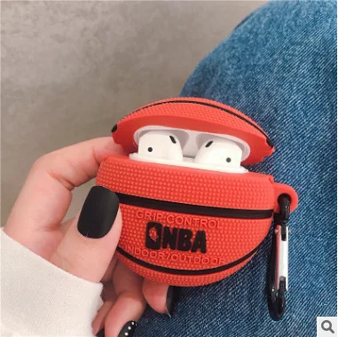 

DHL For Basketball Sports Apple AirPods Protective Shockproof Silicone Case Pouch With Dust Plug For iPhone 7 Bluetooth Earphone